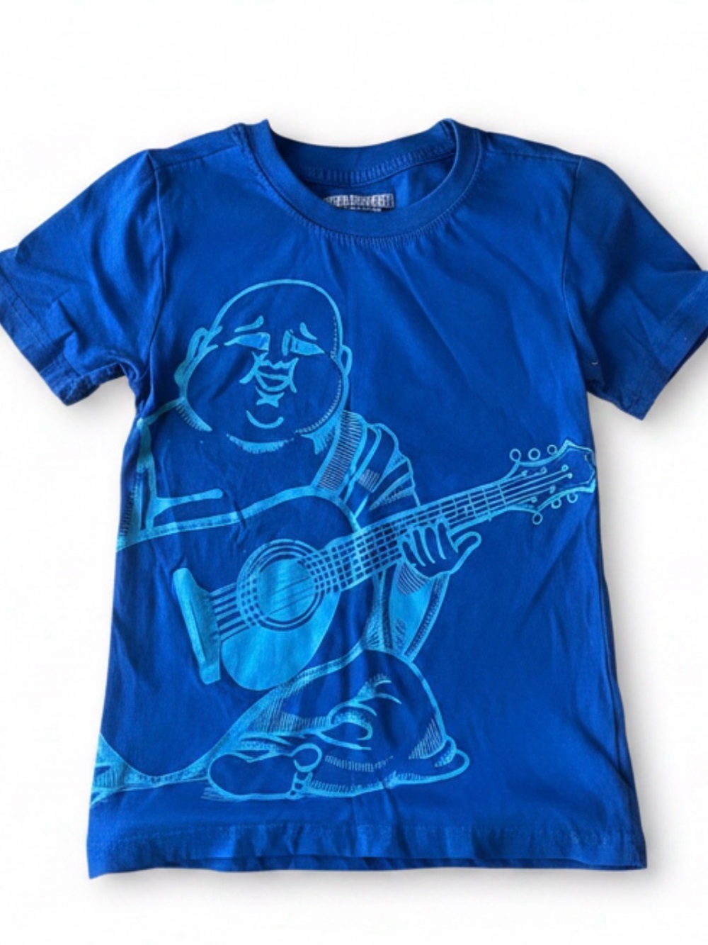True Religion Blue Kids Graphic Buddha Guitar Tee